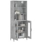 vidaXL Aparador alto madera contrachapada gris hormigón 69,5x34x180 cm vidaXL Aparador alto madera contrachapada gris hormigón 69,5x34x180 cm