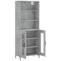 vidaXL Aparador alto madera contrachapada gris hormigón 69,5x34x180 cm vidaXL Aparador alto madera contrachapada gris hormigón 69,5x34x180 cm