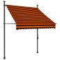 vidaXL Toldo manual retráctil con LED naranja y marrón 150 cm vidaXL Toldo manual retráctil con LED naranja y marrón 150 cm