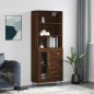 vidaXL Aparador alto madera contrachapada marrón roble 69,5x34x180 cm vidaXL Aparador alto madera contrachapada marrón roble 69,5x34x180 cm