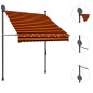 vidaXL Toldo manual retráctil con LED naranja y marrón 150 cm vidaXL Toldo manual retráctil con LED naranja y marrón 150 cm