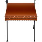 vidaXL Toldo manual retráctil con LED naranja y marrón 150 cm vidaXL Toldo manual retráctil con LED naranja y marrón 150 cm