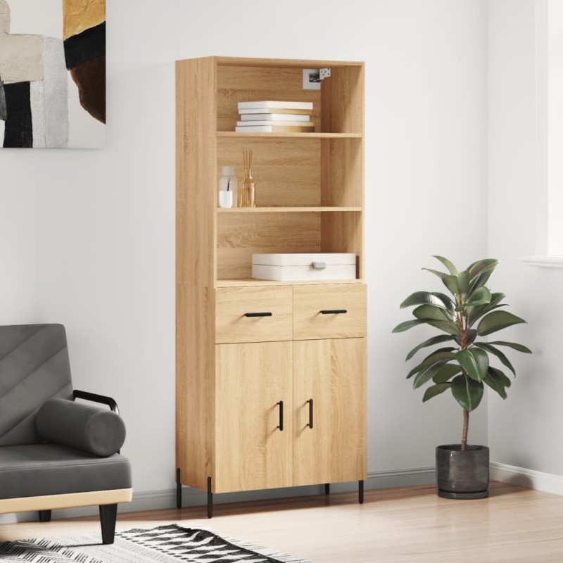 vidaXL Aparador alto madera contrachapada color roble 69,5x34x180 cm vidaXL Aparador alto madera contrachapada color roble 69,5x34x180 cm