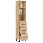 vidaXL Aparador de madera contrachapada roble Sonoma 34,5x34x180 cm vidaXL Aparador de madera contrachapada roble Sonoma 34,5x34x180 cm