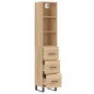 vidaXL Aparador de madera contrachapada roble Sonoma 34,5x34x180 cm vidaXL Aparador de madera contrachapada roble Sonoma 34,5x34x180 cm