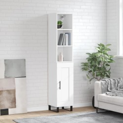 vidaXL Aparador alto madera contrachapada blanco 34,5x34x180 cm