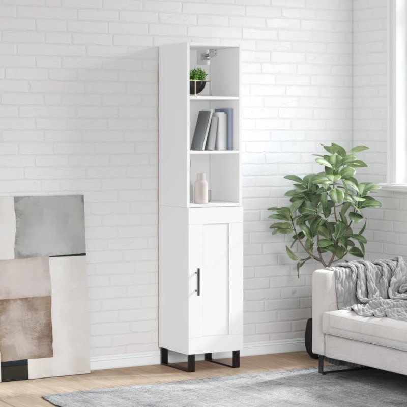 vidaXL Aparador alto madera contrachapada blanco 34,5x34x180 cm vidaXL Aparador alto madera contrachapada blanco 34,5x34x180 cm