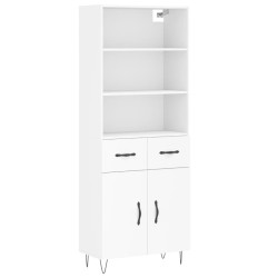 vidaXL Aparador alto madera contrachapada blanco 69,5x34x180 cm