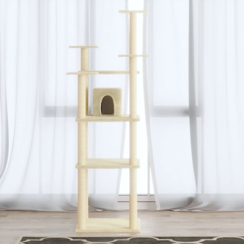 vidaXL Rascador para gatos con postes de sisal crema 171 cm vidaXL Rascador para gatos con postes de sisal crema 171 cm