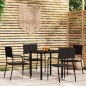 vidaXL Juego de comedor de jardín 5 piezas negro