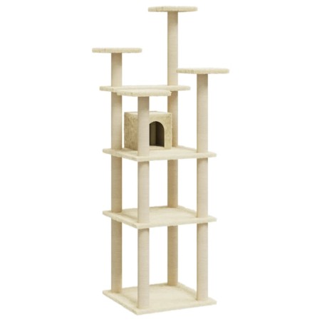 vidaXL Rascador para gatos con postes de sisal crema 171 cm