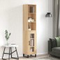 vidaXL Aparador de madera contrachapada roble Sonoma 34,5x34x180 cm vidaXL Aparador de madera contrachapada roble Sonoma 34,5x34x180 cm