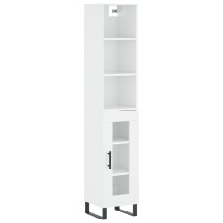 vidaXL Aparador alto madera contrachapada blanco 34,5x34x180 cm