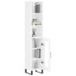 vidaXL Aparador alto madera contrachapada blanco 34,5x34x180 cm