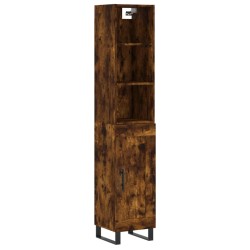 vidaXL Aparador de madera contrachapada roble ahumado 34,5x34x180 cm