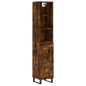 vidaXL Aparador de madera contrachapada roble ahumado 34,5x34x180 cm