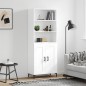 vidaXL Aparador alto madera contrachapada blanco 69,5x34x180 cm