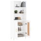 vidaXL Aparador alto madera contrachapada blanco brillo 69,5x34x180 cm vidaXL Aparador alto madera contrachapada blanco brillo 69,5x34x180 cm