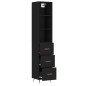 vidaXL Aparador de madera contrachapada negro 34,5x34x180 cm vidaXL Aparador de madera contrachapada negro 34,5x34x180 cm