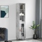 vidaXL Aparador de madera contrachapada gris hormigón 34,5x34x180 cm vidaXL Aparador de madera contrachapada gris hormigón 34,5x34x180 cm