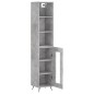 vidaXL Aparador de madera contrachapada gris hormigón 34,5x34x180 cm vidaXL Aparador de madera contrachapada gris hormigón 34,5x34x180 cm