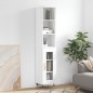 vidaXL Aparador alto madera contrachapada blanco brillo 34,5x34x180 cm vidaXL Aparador alto madera contrachapada blanco brillo 34,5x34x180 cm