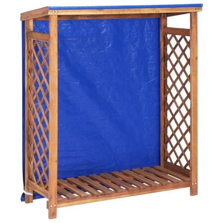 vidaXL Caseta para leña madera maciza de acacia 105x38x115 cm