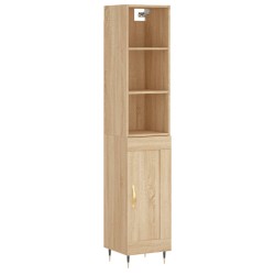 vidaXL Aparador de madera contrachapada roble Sonoma 34,5x34x180 cm