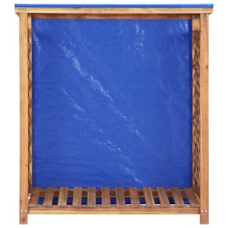 vidaXL Caseta para leña madera maciza de acacia 105x38x115 cm