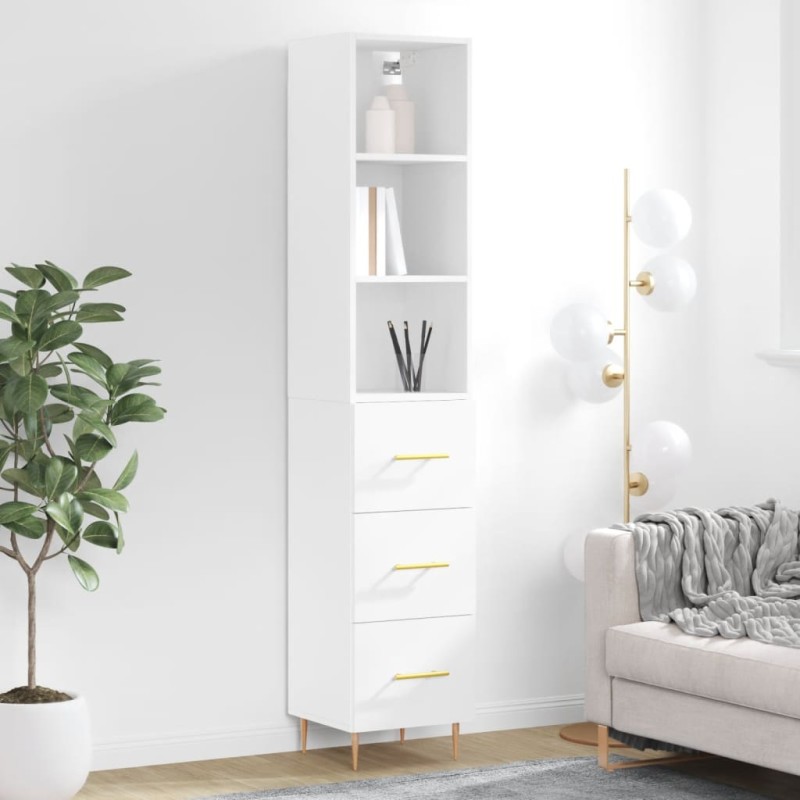 vidaXL Aparador alto madera contrachapada blanco 34,5x34x180 cm vidaXL Aparador alto madera contrachapada blanco 34,5x34x180 cm