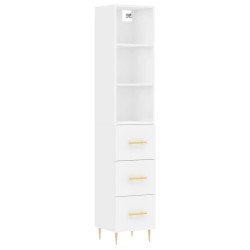 vidaXL Aparador alto madera contrachapada blanco 34,5x34x180 cm