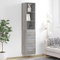 vidaXL Aparador alto madera contrachapada gris Sonoma 34,5x34x180 cm vidaXL Aparador alto madera contrachapada gris Sonoma 34,5x34x180 cm