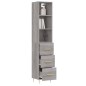 vidaXL Aparador alto madera contrachapada gris Sonoma 34,5x34x180 cm vidaXL Aparador alto madera contrachapada gris Sonoma 34,5x34x180 cm