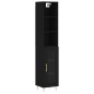vidaXL Aparador de madera contrachapada negro 34,5x34x180 cm
