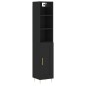vidaXL Aparador de madera contrachapada negro 34,5x34x180 cm