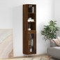 vidaXL Aparador alto madera contrachapada roble marrón 34,5x34x180 cm
