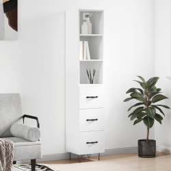 vidaXL Aparador alto madera contrachapada blanco 34,5x34x180 cm
