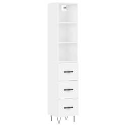 vidaXL Aparador alto madera contrachapada blanco 34,5x34x180 cm