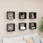 vidaXL Estantes cubo de pared 6 unidades gris brillo 26x15x26 cm vidaXL Estantes cubo de pared 6 unidades gris brillo 26x15x26 cm
