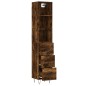 vidaXL Aparador de madera contrachapada roble ahumado 34,5x34x180 cm vidaXL Aparador de madera contrachapada roble ahumado 34,5x34x180 cm