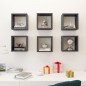 vidaXL Estantes cubo de pared 6 unidades gris brillo 26x15x26 cm vidaXL Estantes cubo de pared 6 unidades gris brillo 26x15x26 cm