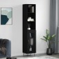 vidaXL Aparador de madera contrachapada negro 34,5x34x180 cm vidaXL Aparador de madera contrachapada negro 34,5x34x180 cm