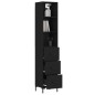 vidaXL Aparador de madera contrachapada negro 34,5x34x180 cm vidaXL Aparador de madera contrachapada negro 34,5x34x180 cm