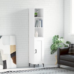 vidaXL Aparador alto madera contrachapada blanco 34,5x34x180 cm