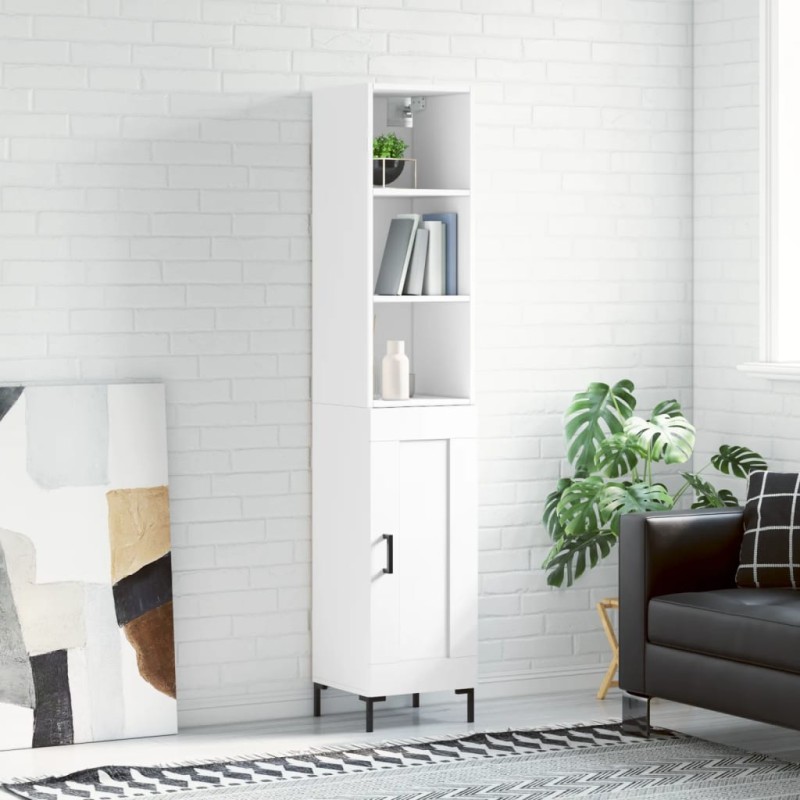 vidaXL Aparador alto madera contrachapada blanco 34,5x34x180 cm vidaXL Aparador alto madera contrachapada blanco 34,5x34x180 cm