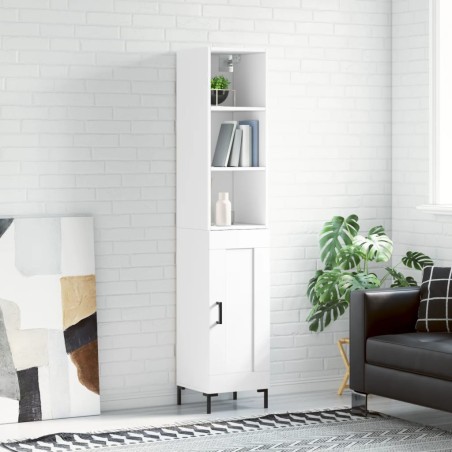 vidaXL Aparador alto madera contrachapada blanco 34,5x34x180 cm