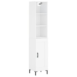 vidaXL Aparador alto madera contrachapada blanco 34,5x34x180 cm