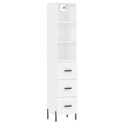 vidaXL Aparador alto madera contrachapada blanco 34,5x34x180 cm