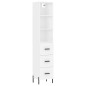 vidaXL Aparador alto madera contrachapada blanco 34,5x34x180 cm