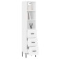 vidaXL Aparador alto madera contrachapada blanco 34,5x34x180 cm